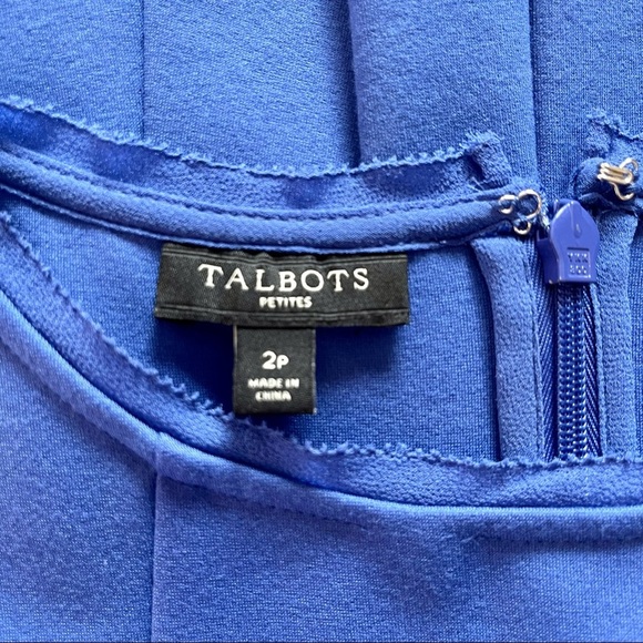 Talbots Blue Fit & Flare Party Dress Sleeveless XS 2 - Picture 9 of 10